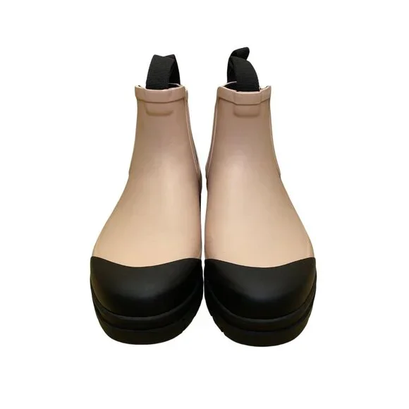 Everlane Women’s Pink & Black Rubber Chelsea Pull-On Lug Sole Ankle Boots Size 8 - Picture 2 of 11